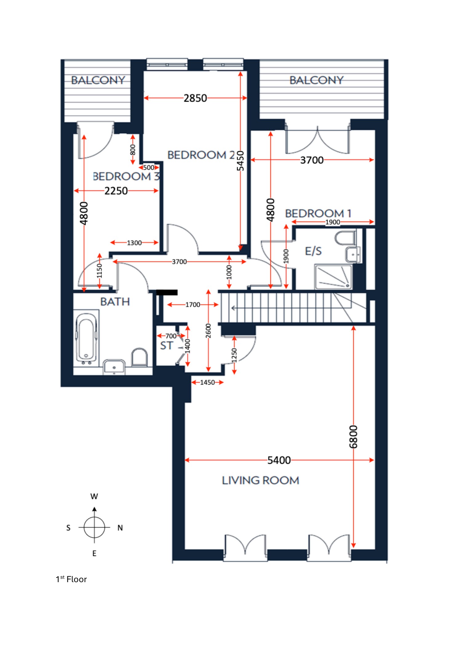 First-floor plan for Park View Mansions, Olympic Park Avenue, London E20